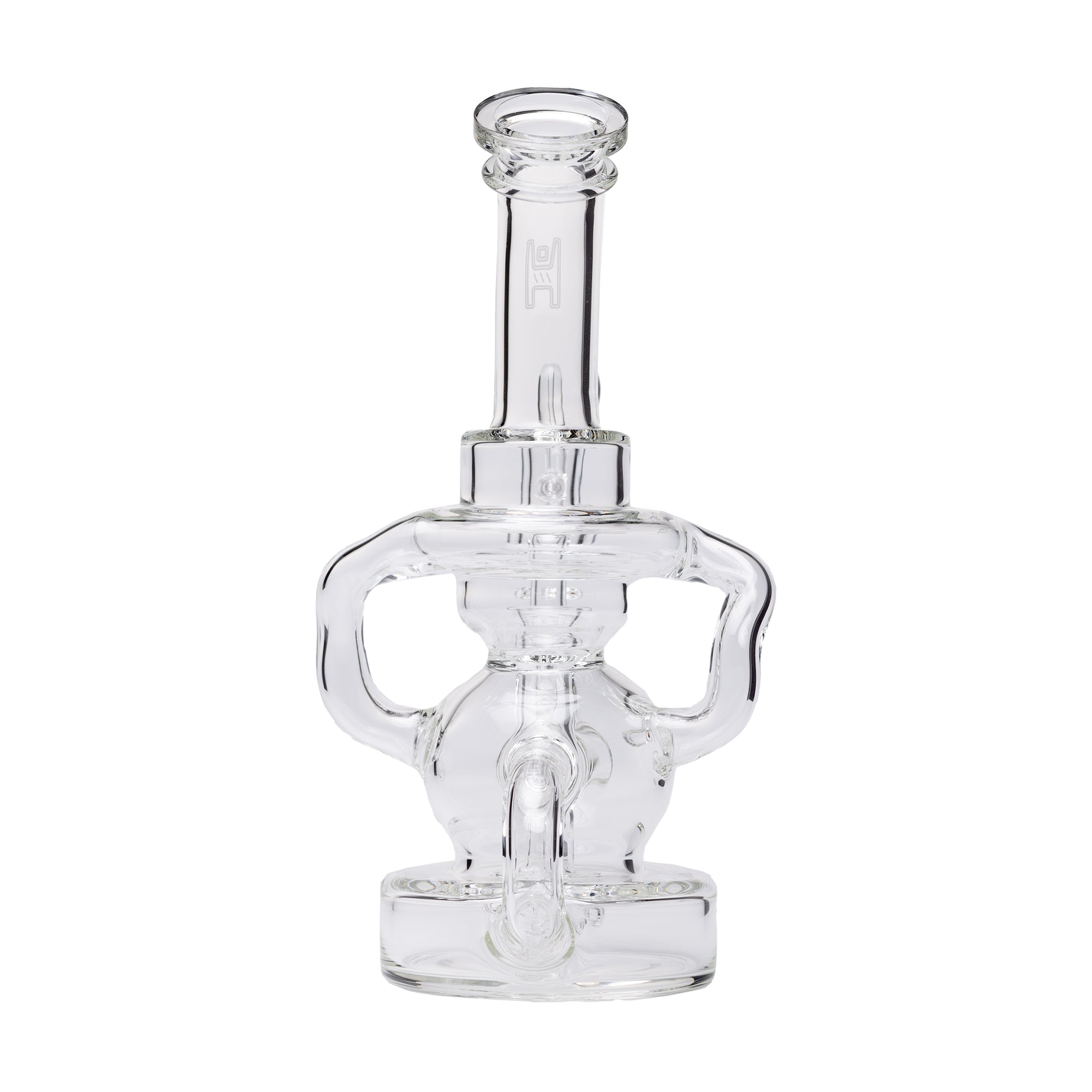 Human Grade Stubby Klein Glass Recycler Rig Water Pipe — view 10 | Ziggy's Miami