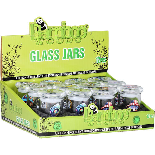 12CT DISPLAY - Bamboo Woods Trippedelic Glass Jar - 3" / Assorted Designs | Ziggy's Miami