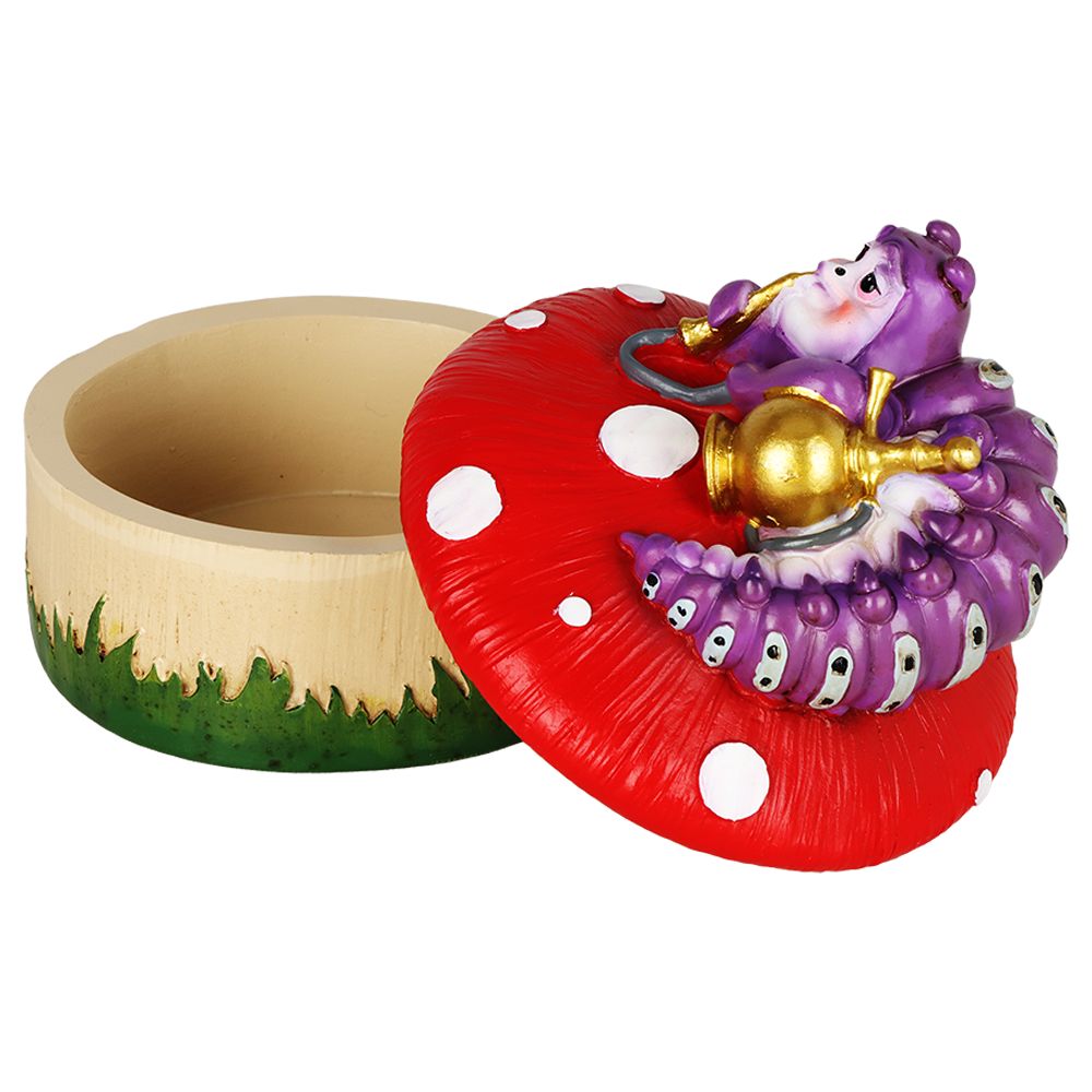 Caterpillar Mushroom Polyresin Trinket Box - 3.5" x 4.5" — view 3 | Ziggy's Miami