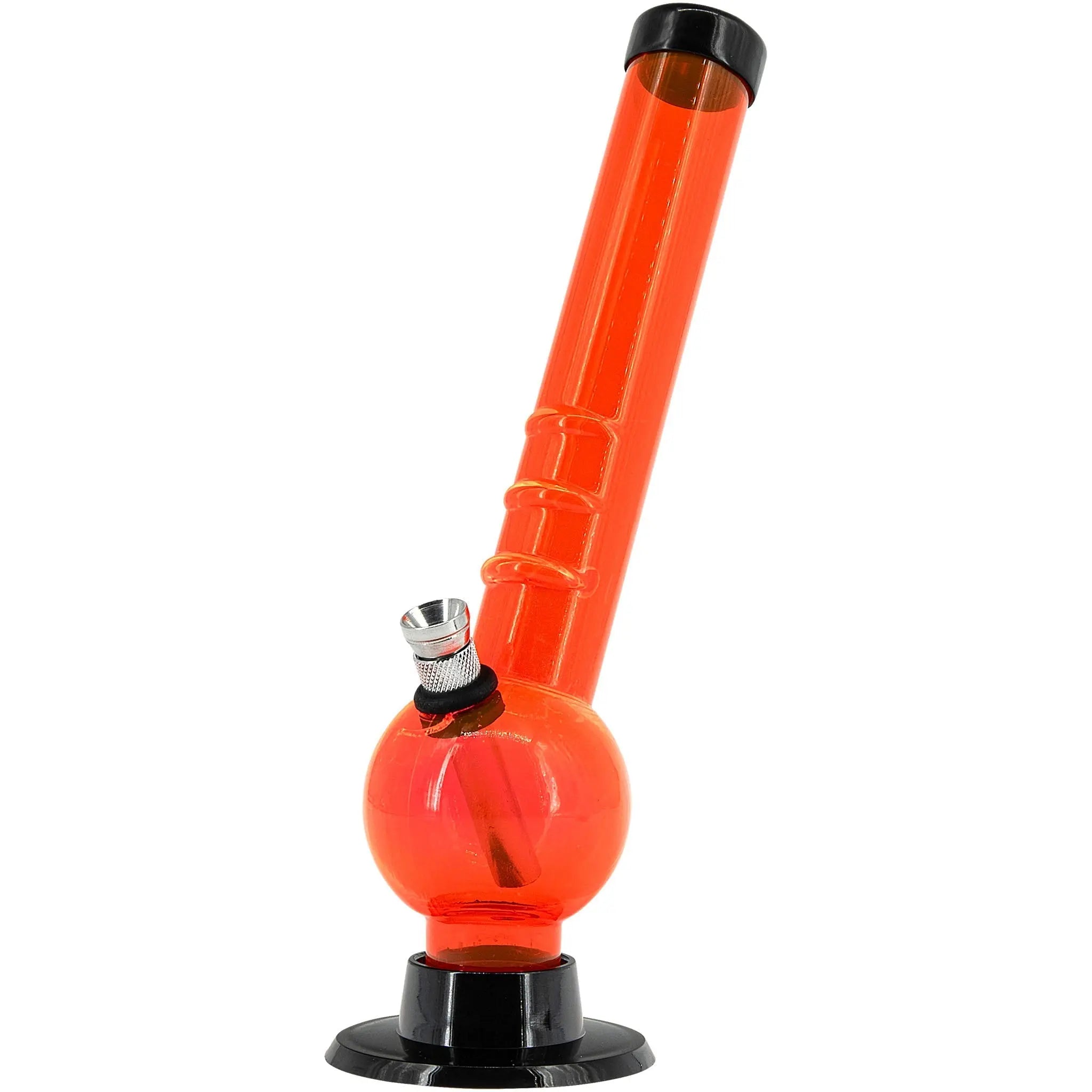 Acrylic Angled Neck Bubble Bong  8" - Multiple Colors Smoke Drop