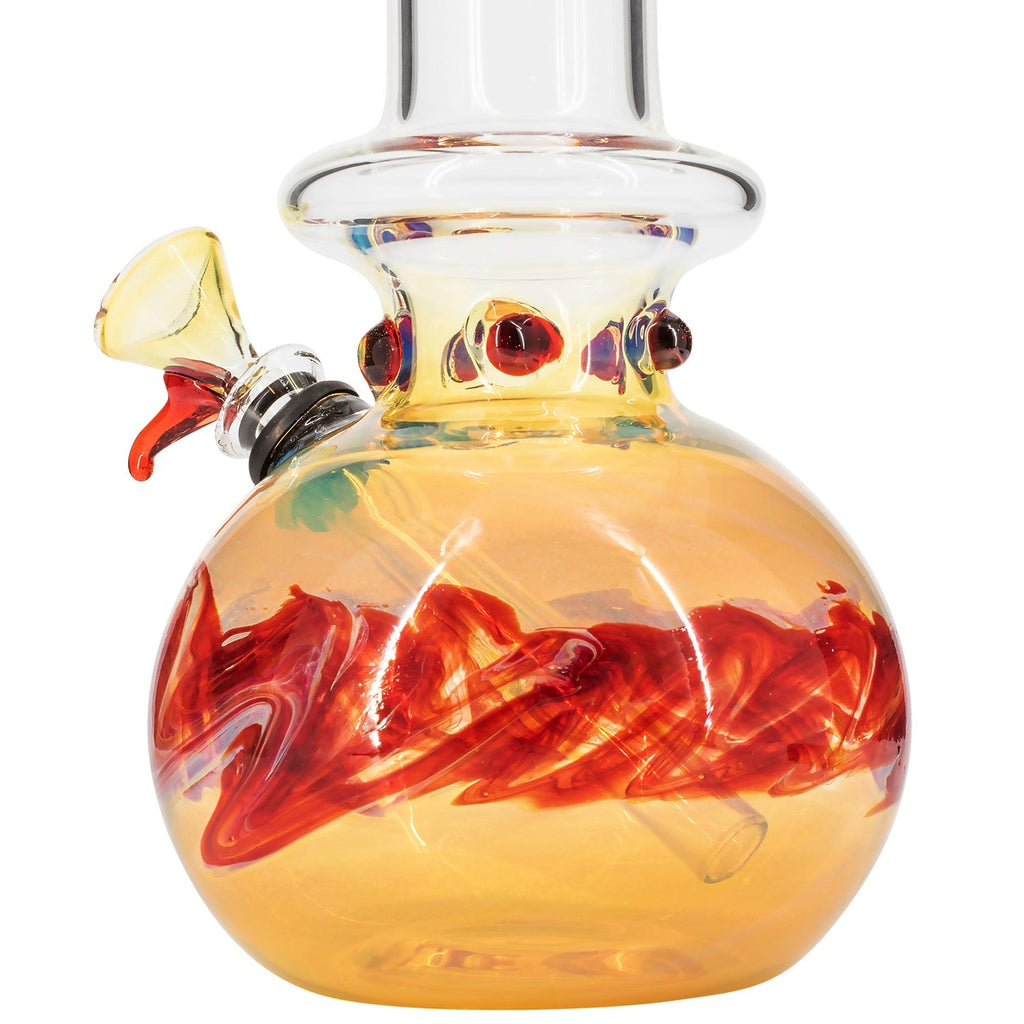 LA Pipes Time Traveler Silver Fumed Pull-Stem Bubble Bong 8"