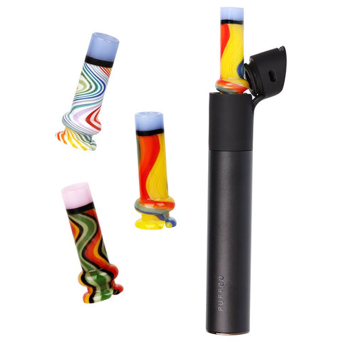 Pulsar Candy Stripe Glass Mouthpiece for Puffco Pivot | Ziggy's Miami
