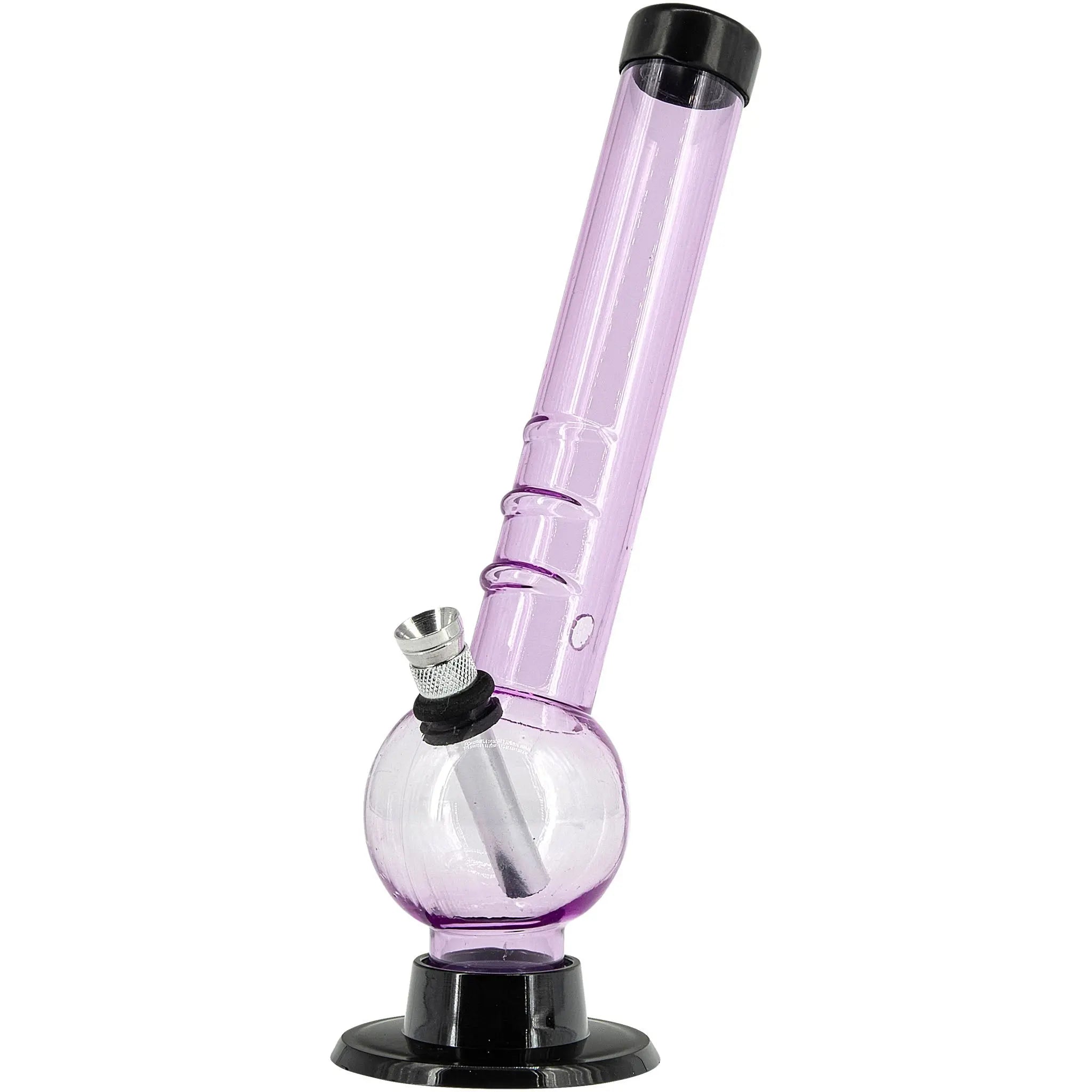 Acrylic Angled Neck Bubble Bong  8" - Multiple Colors Smoke Drop