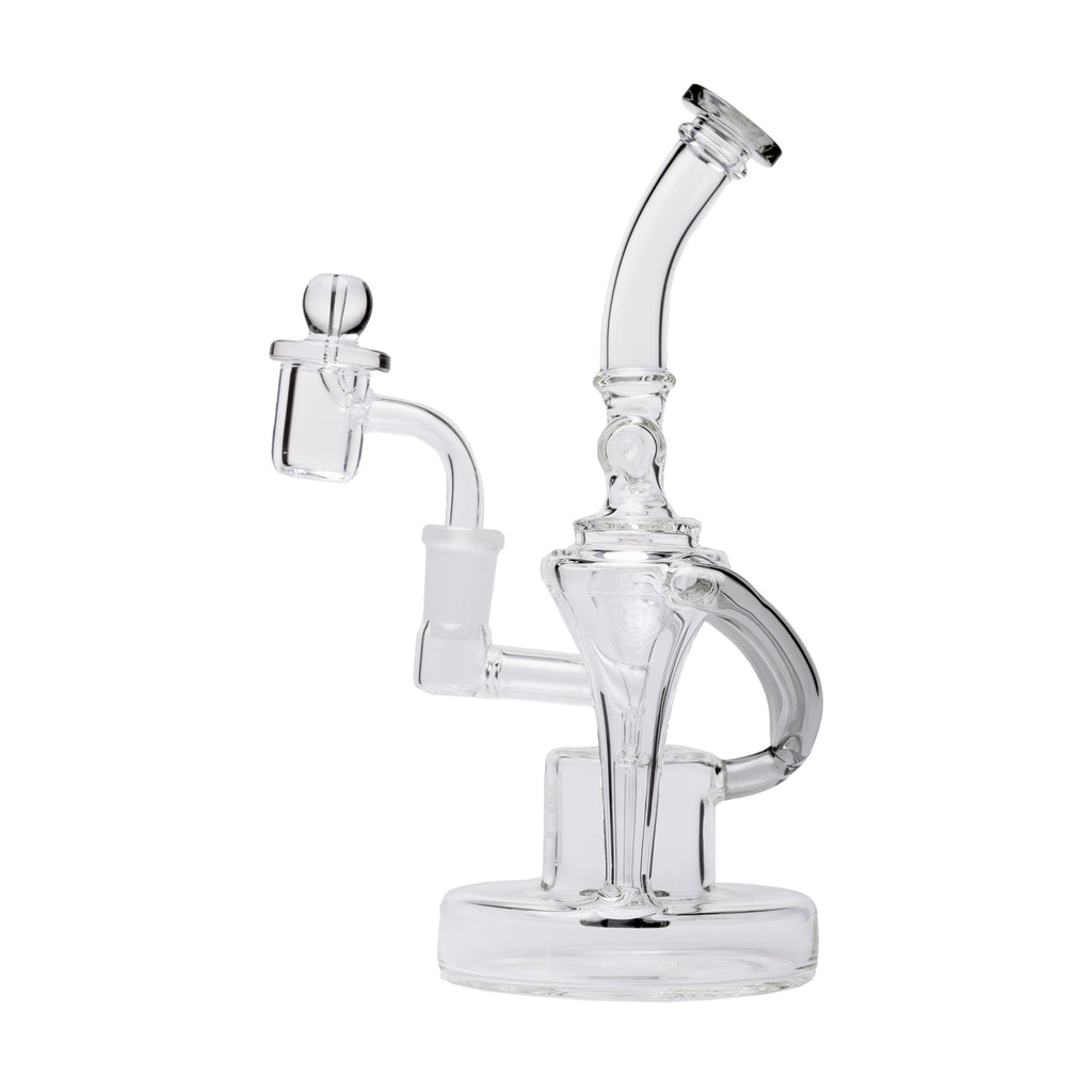 Human Grade Dualing Recycler Glass Rig Water Pipe — view 3 | Ziggy's Miami