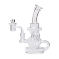 Human Grade Stubby Klein Glass Recycler Rig Water Pipe — view 3 | Ziggy's Miami