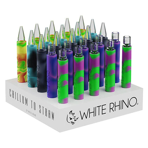 White Rhino Pyrex Chillum to Straw - 5" / 25ct | Ziggy's Miami