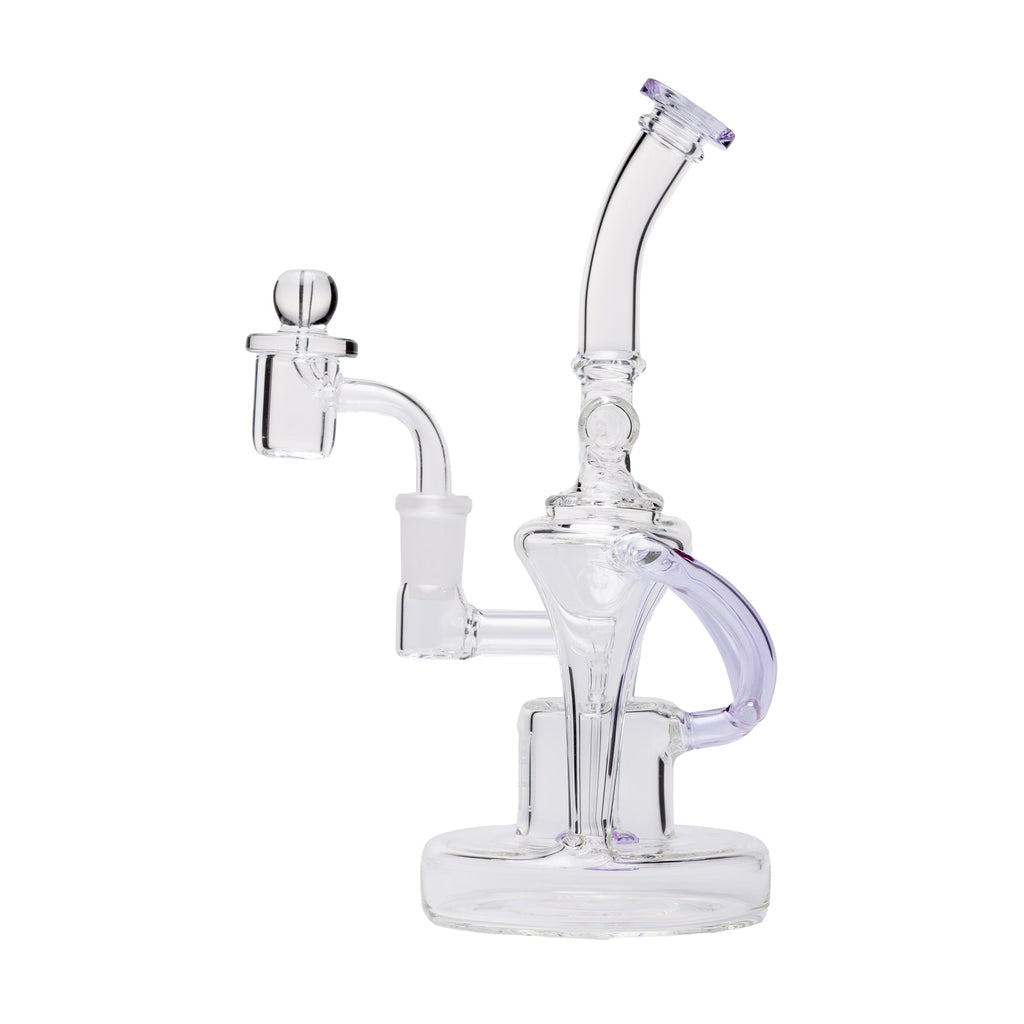 Human Grade Dualing Recycler Glass Rig Water Pipe — view 2 | Ziggy's Miami