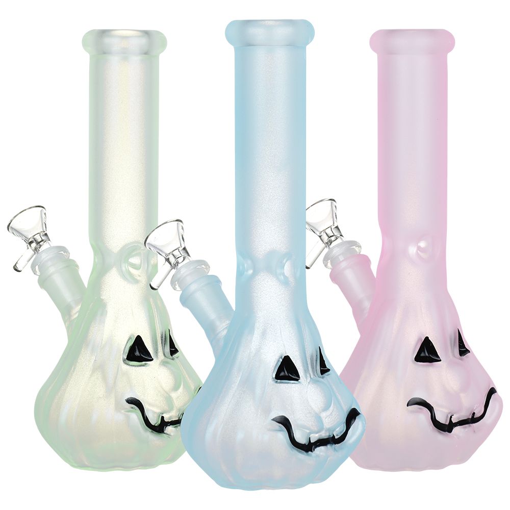 Glow in Dark Jack-O-Lantern Glass Bong - 9.25" / 14mm F | Ziggy's Miami
