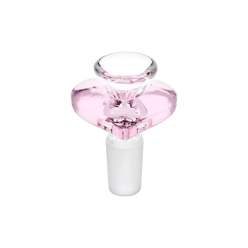 4CT BUNDLE - Pink Heart Glass Herb Slide - 14mm M — view 2 | Ziggy's Miami
