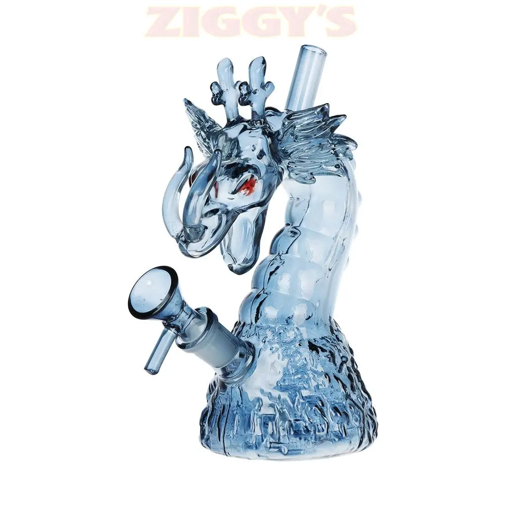 SeshGear Rising Dragon Glass Water Pipe | 6.75" | 14mm F Smoke Drop