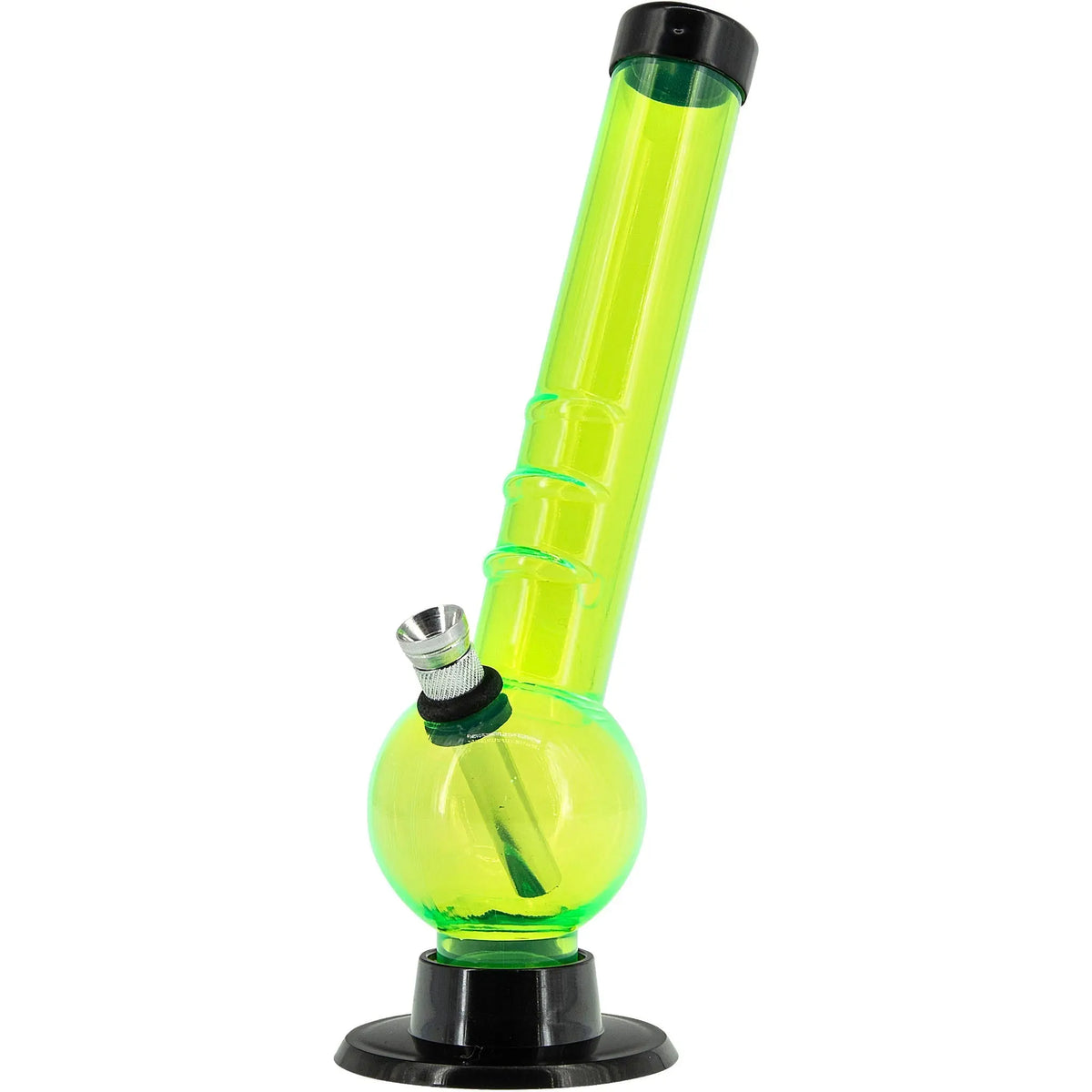 Acrylic Angled Neck Bubble Bong  8" - Multiple Colors Smoke Drop