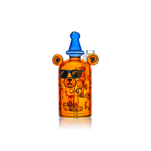 Cool Teddy Bear Dab Rig with Showerhead Perc | Croia Glass | Ziggy's Miami