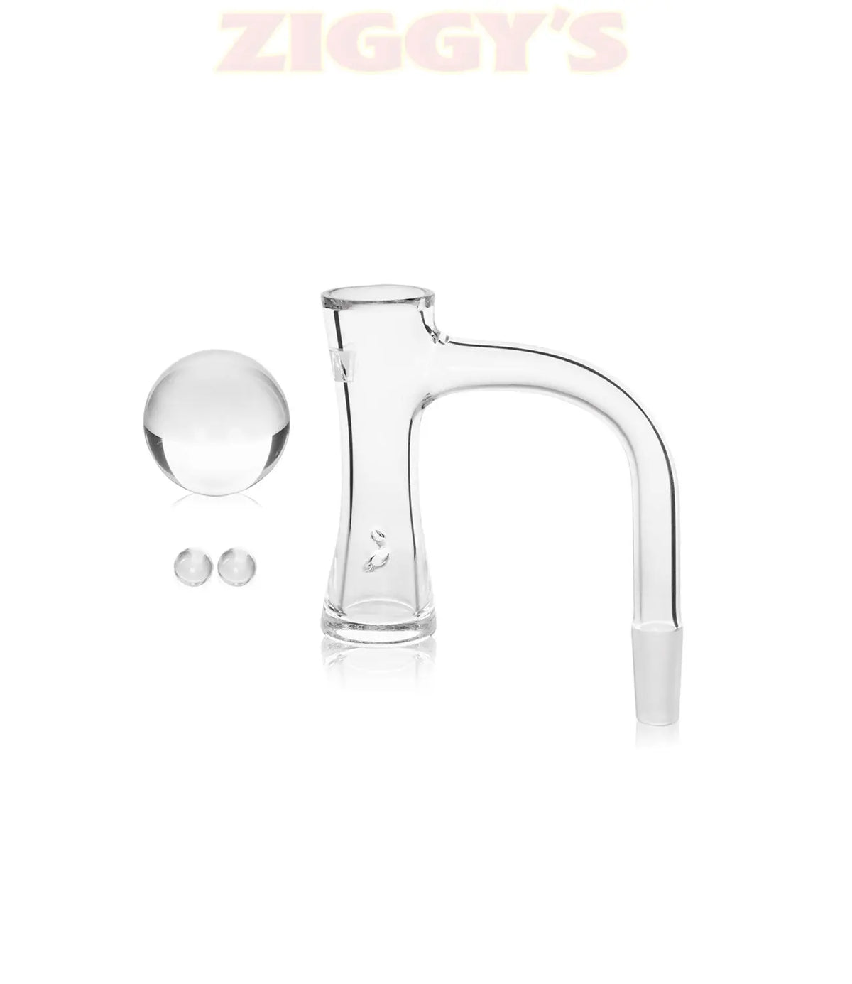 GRAV® 10mm 90° Quartz Hourglass Banger Set Smoke Drop