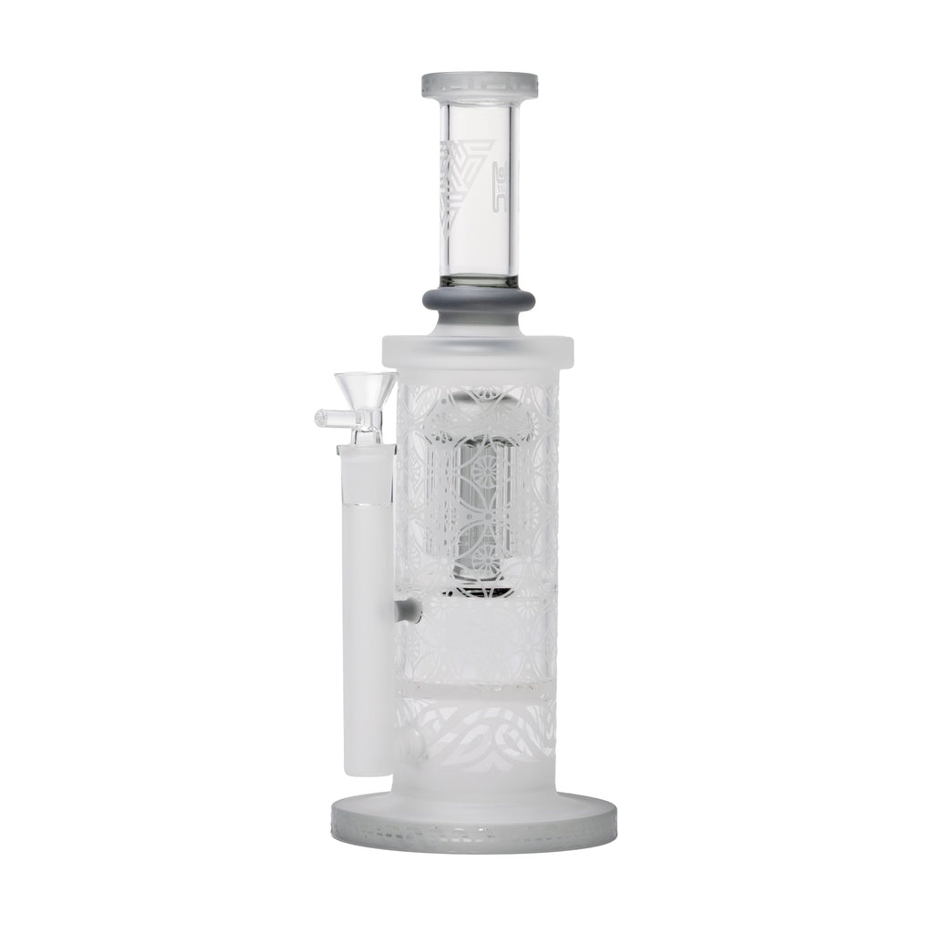 Human Grade Sacred Straight Sandblasted Glass Water Pipe