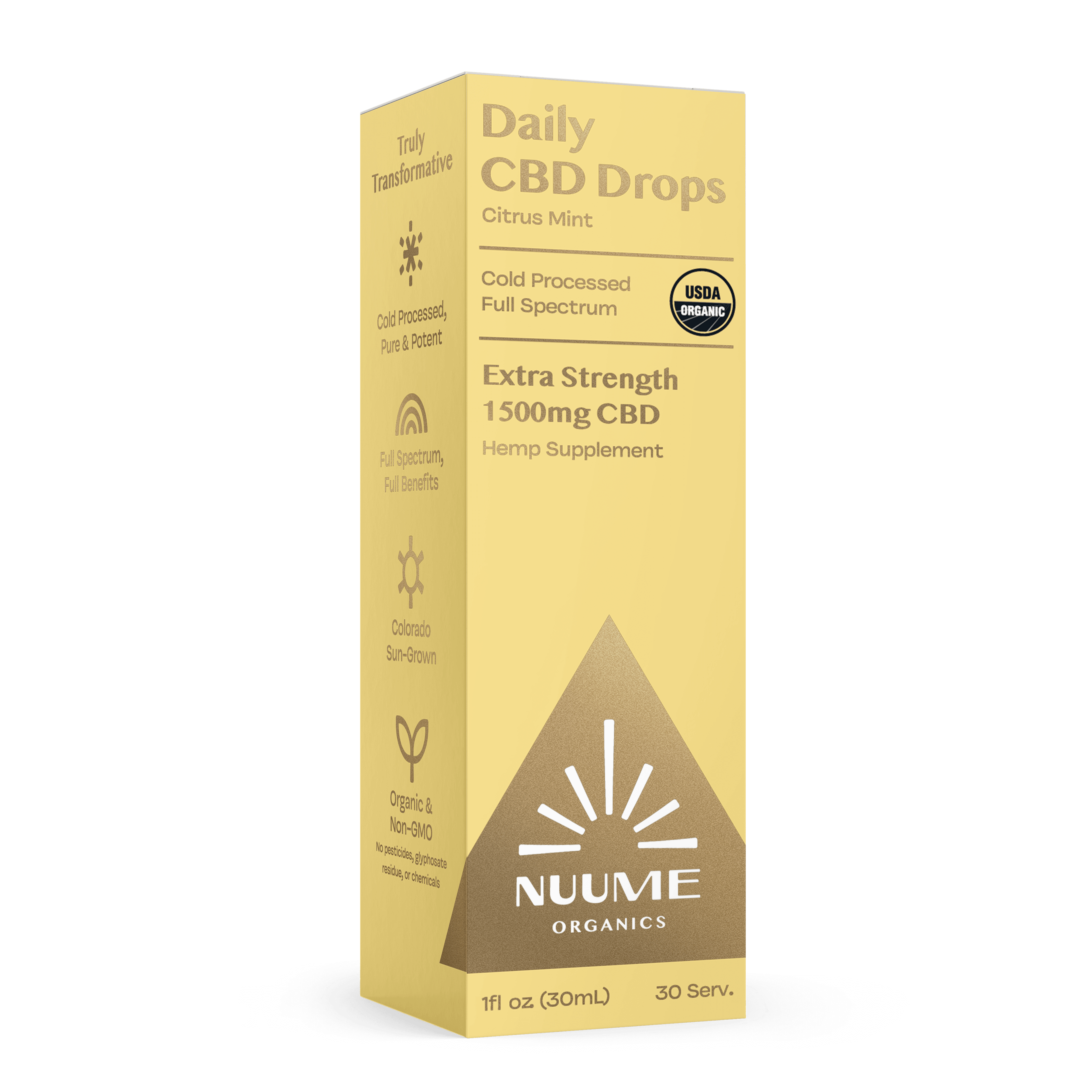 Organic CBD Drops Citrus Mint - Extra Strength 1500mg