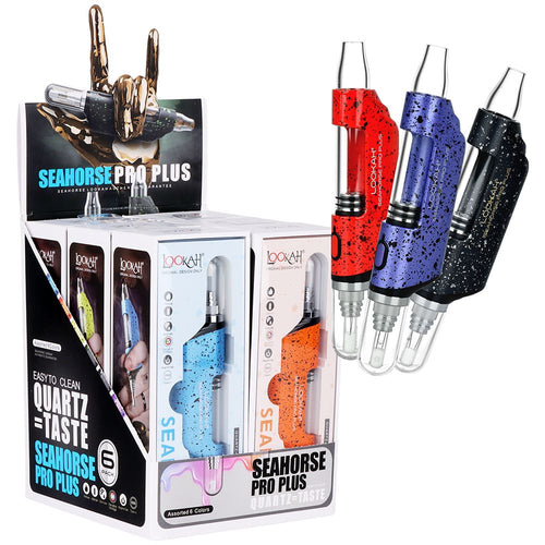 6ct Display - Lookah Seahorse Pro Plus Electric Dab Pen Spatter Edition - 650mAh / Assorted Colors | Ziggy's Miami