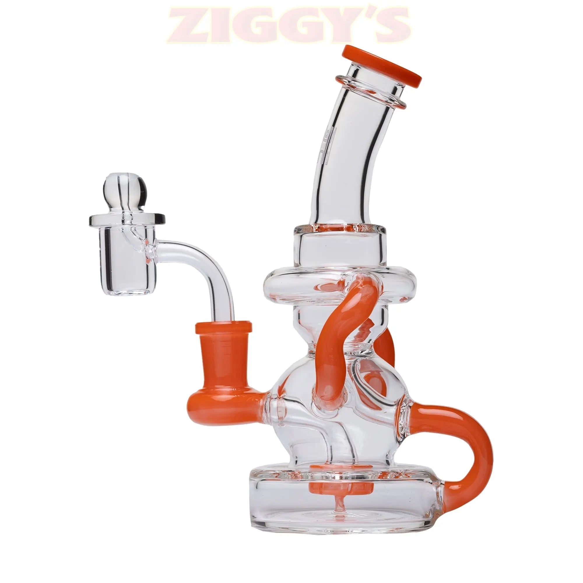 Human Grade Stubby Klein Glass Recycler Rig Water Pipe Smoke Drop