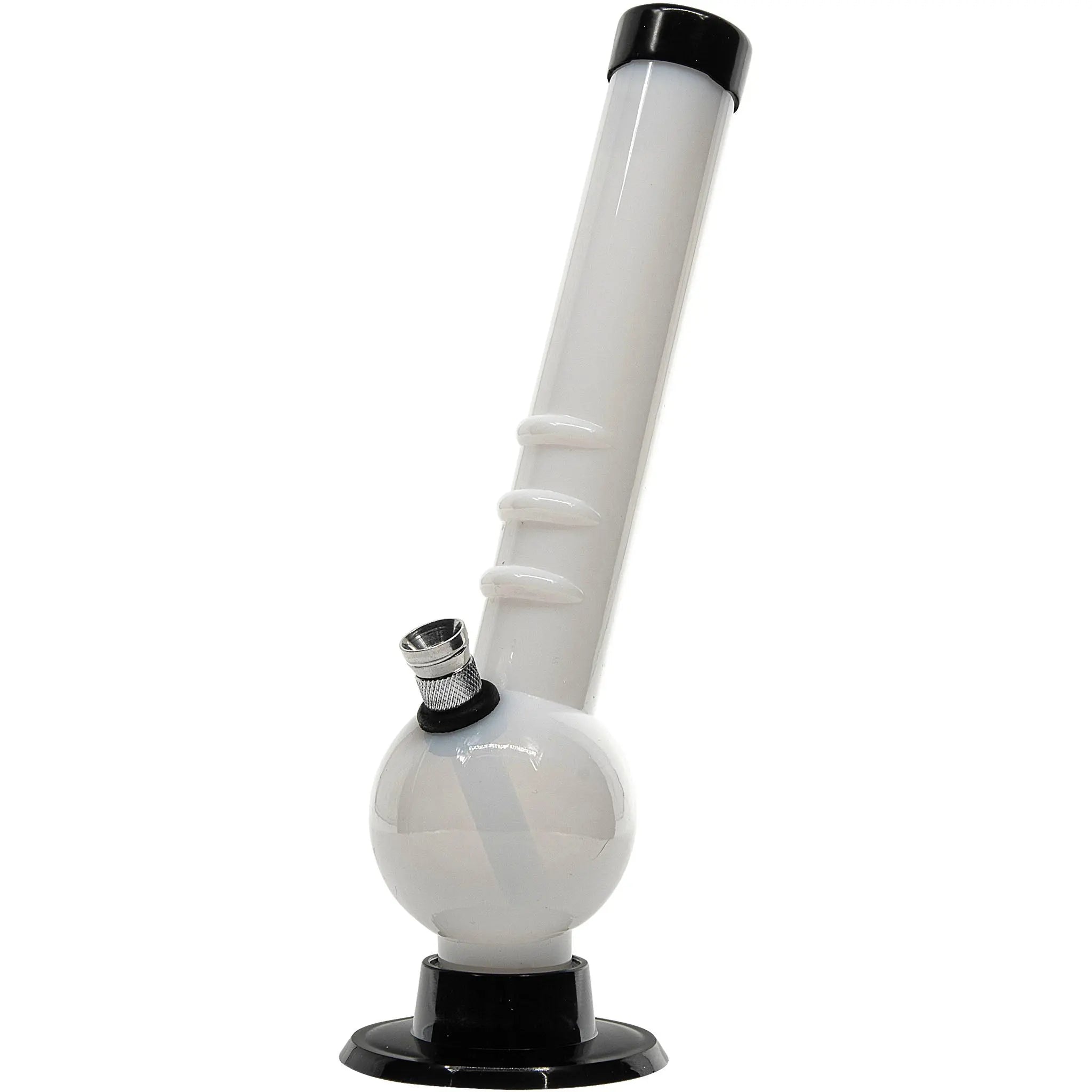 Acrylic Angled Neck Bubble Bong  8" - Multiple Colors Smoke Drop