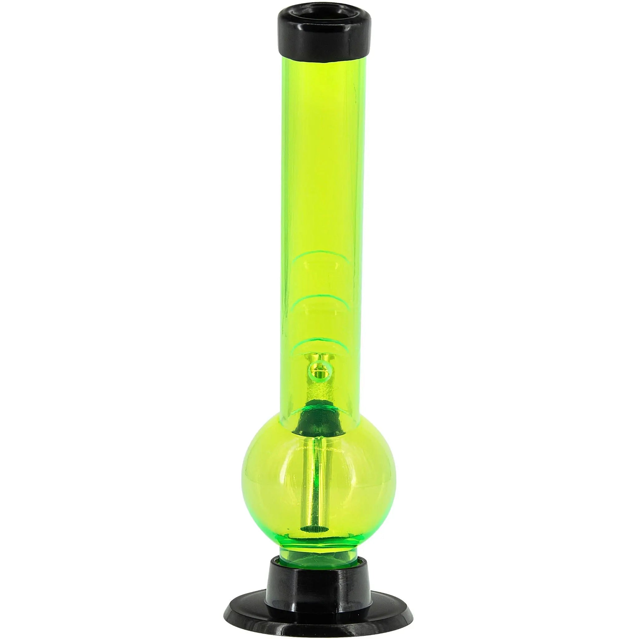 Acrylic Angled Neck Bubble Bong  8" - Multiple Colors Smoke Drop