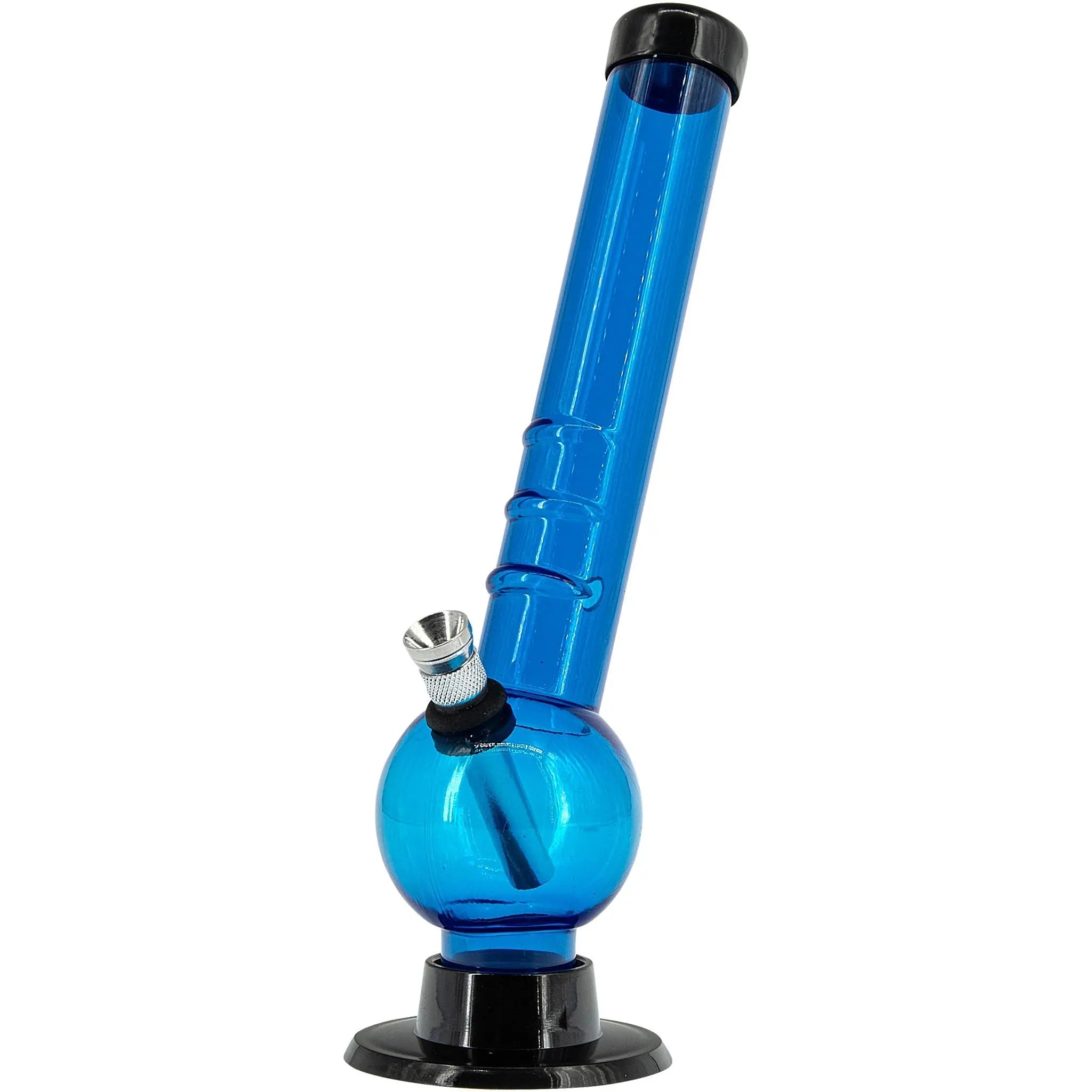 Acrylic Angled Neck Bubble Bong  8" - Multiple Colors Smoke Drop