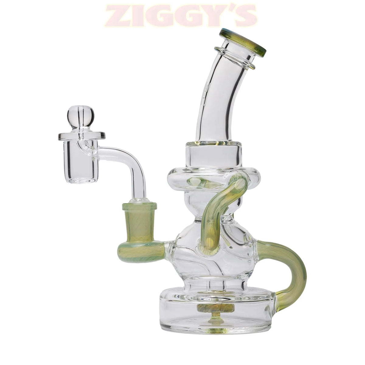Human Grade Stubby Klein Glass Recycler Rig Water Pipe Smoke Drop