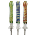 Glass Dab Straw w/ 10mm Titanium Tip - 6" / Colors Vary