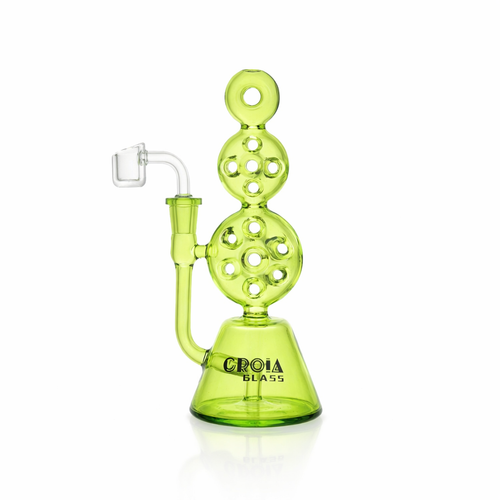 8" Triple Stack Swiss Perc Recycler Dab Rig | Croia Glass — view 2 | Ziggy's Miami