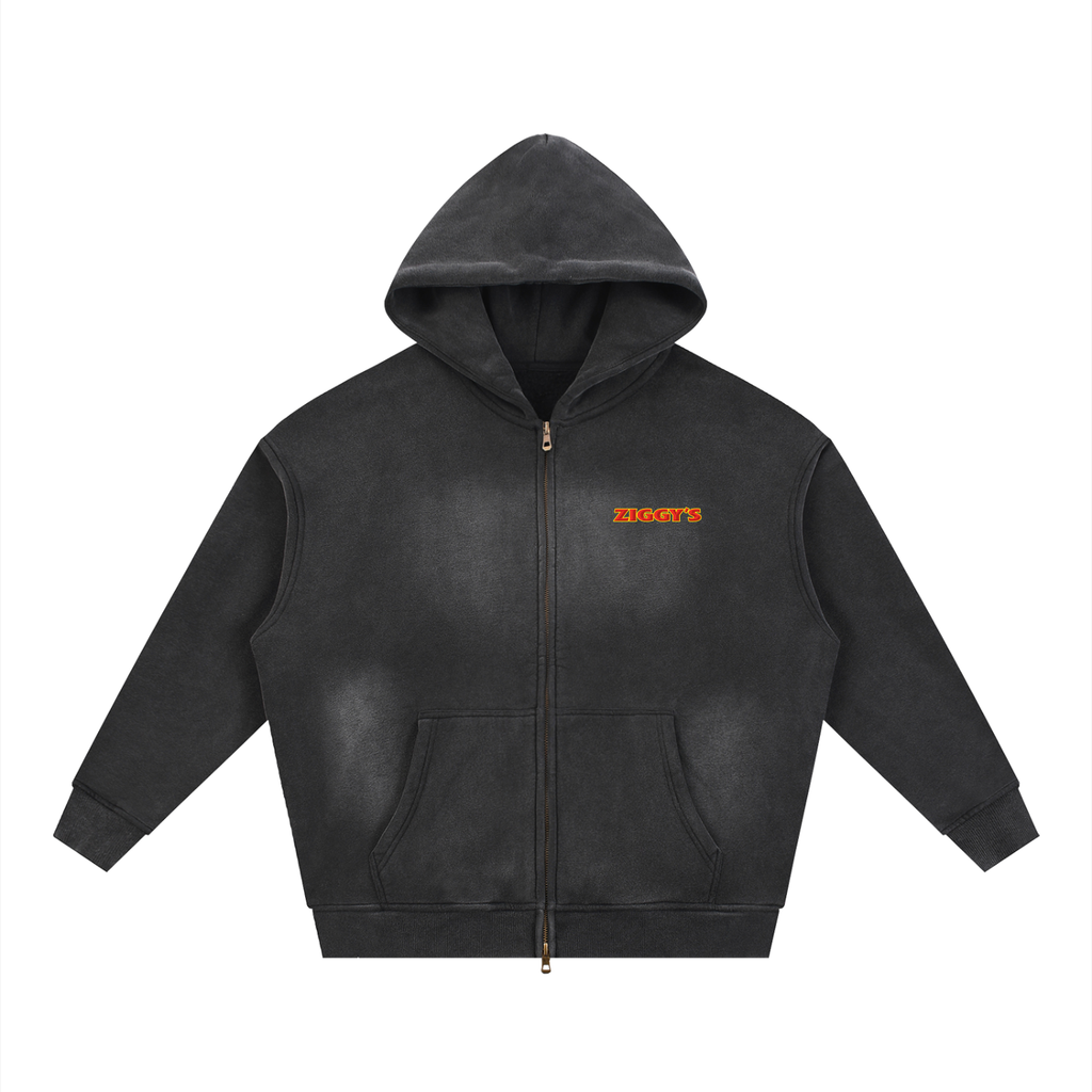 Sunfade Two-way Zipper Boxy Fleece Hoodie