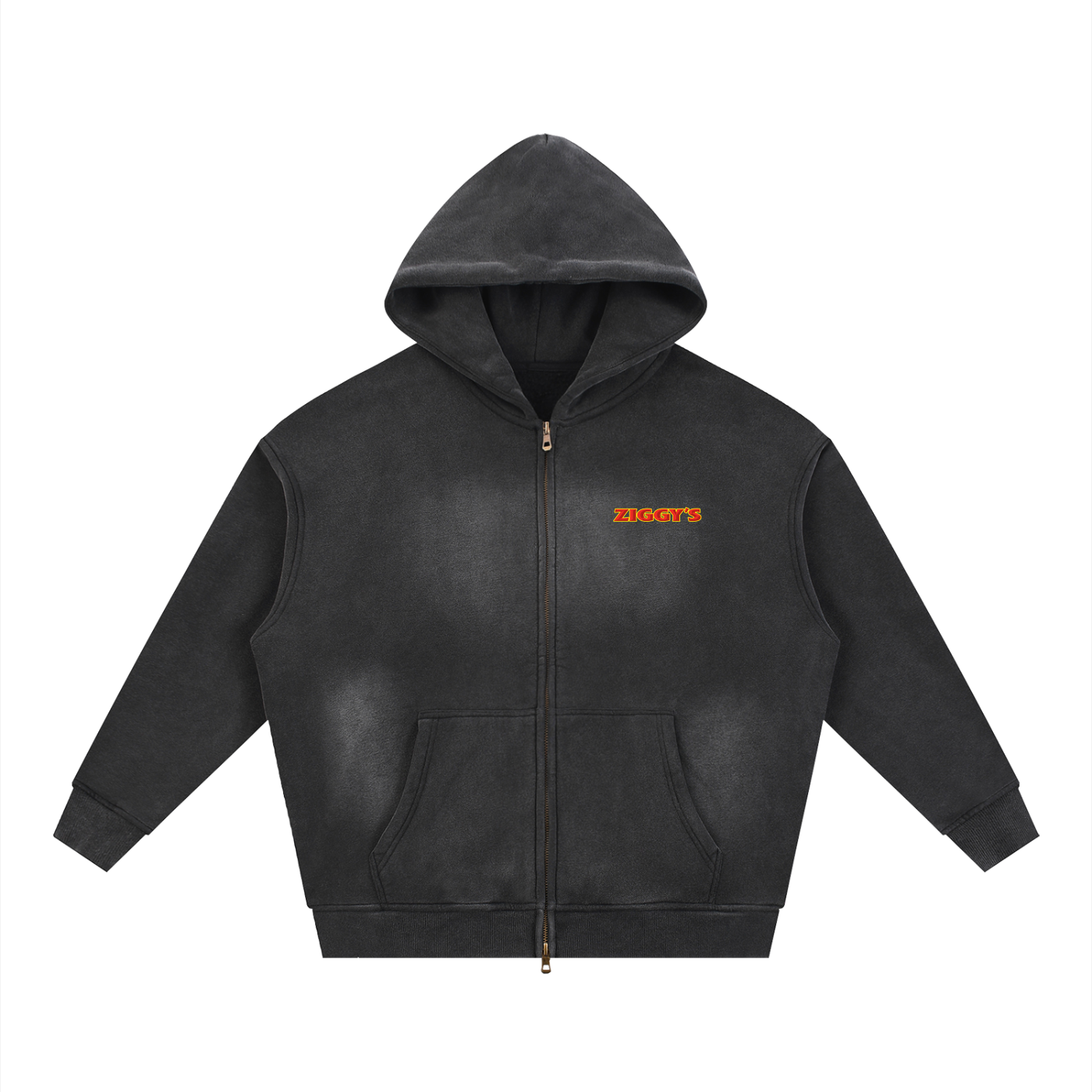 Sunfade Two-way Zipper Boxy Fleece Hoodie