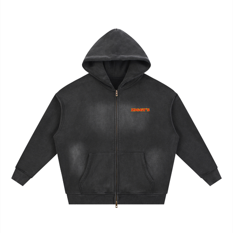 Sunfade Two-way Zipper Boxy Fleece Hoodie