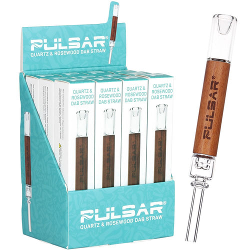 12ct Display - Pulsar Quartz & Rosewood Deco Dab Straw - 5.75" — view 2 | Ziggy's Miami