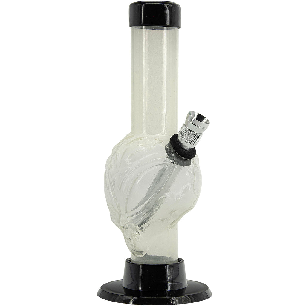 Mini Skull Acrylic Bong - 6" Tall - Multiple Colors