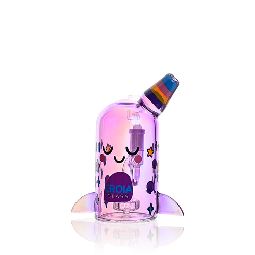 Cute Narwhal Dab Rig – Mini Showerhead Perc Rig | Croia Glass — view 2 | Ziggy's Miami
