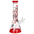 Pulsar Branching Hearts Glow in Dark Beaker Glass Water Pipe - 10" / 14mm F