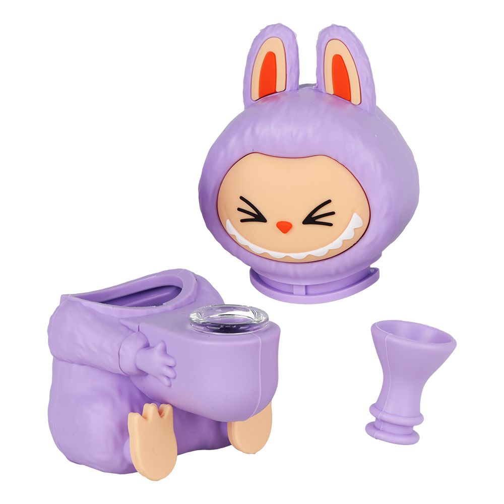 4CT BUNDLE - Funny Animal Silicone Water Pipe - 5.5" / Assorted Colors