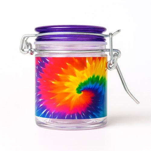 AIRTIGHT GLASS TIE-DYE STORAGE CONTAINER WITH LOCKING LID — view 2 | Ziggy's Miami