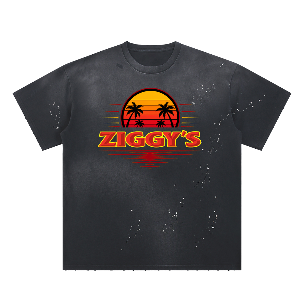 Hand-Frayed Sunfade Paint Splatter T-Shirt