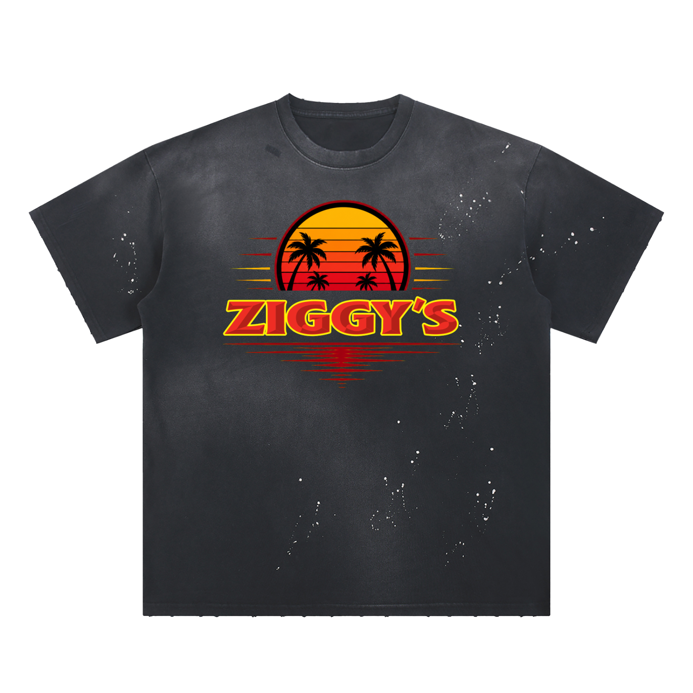 Hand-Frayed Sunfade Paint Splatter T-Shirt