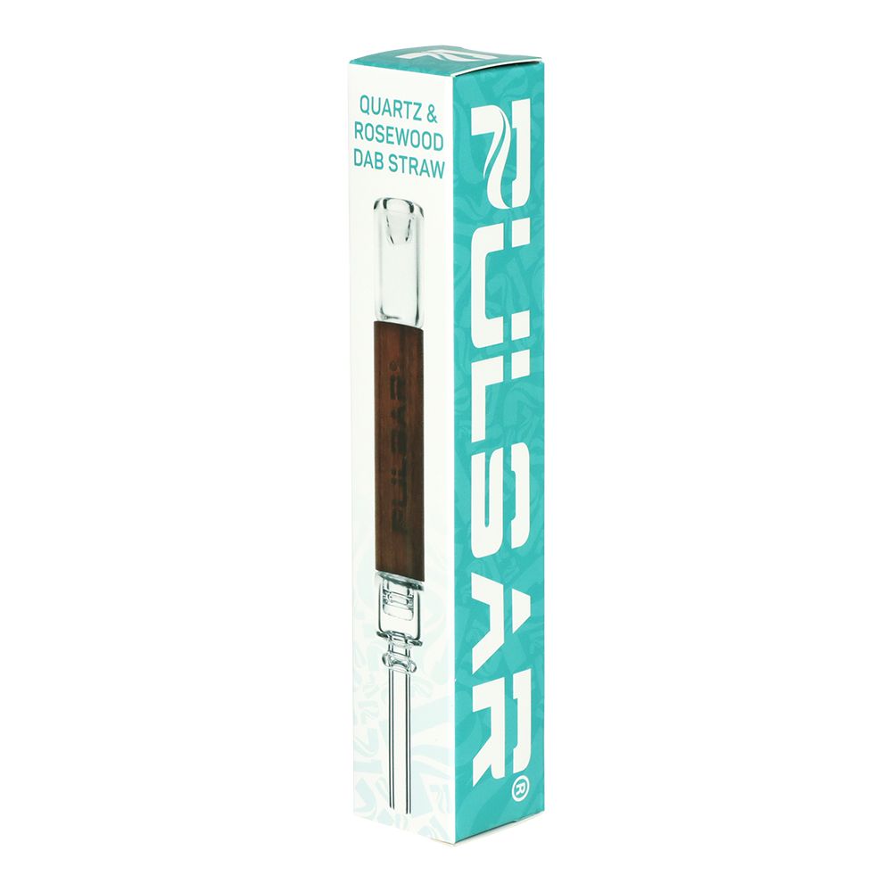 12CT DISPLAY - Pulsar Quartz & Rosewood Deco Dab Straw - 5.75"