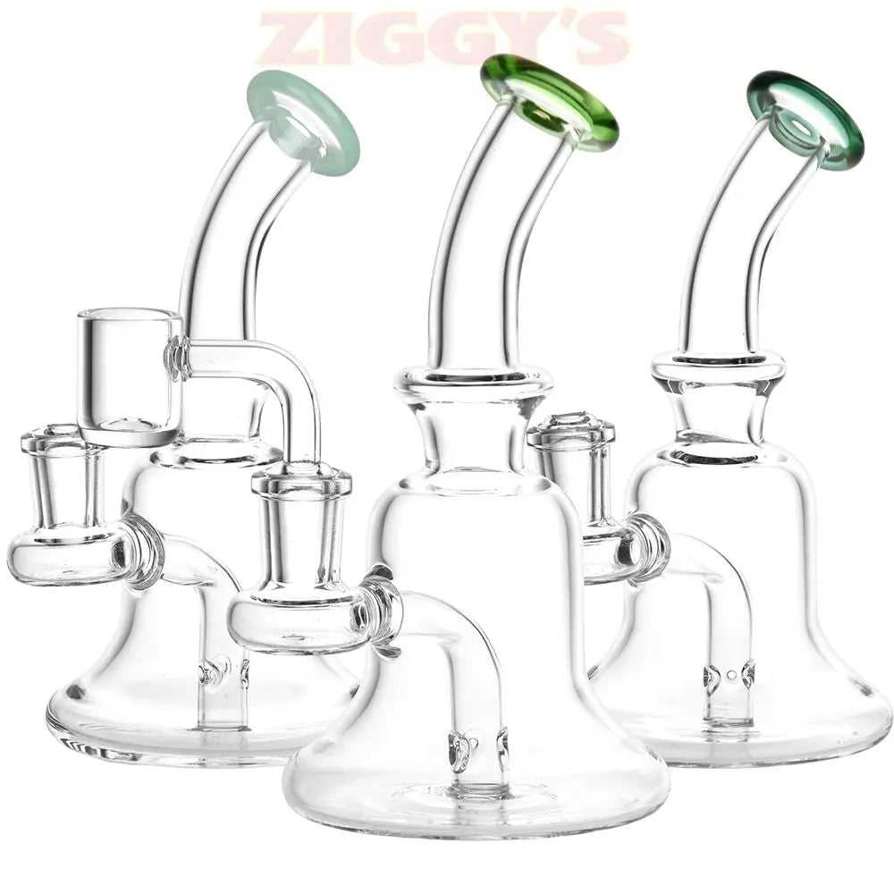 No Muss, No Fuss Bell Style Glass Dab Rig - 6.25" / 14mm Smoke Drop