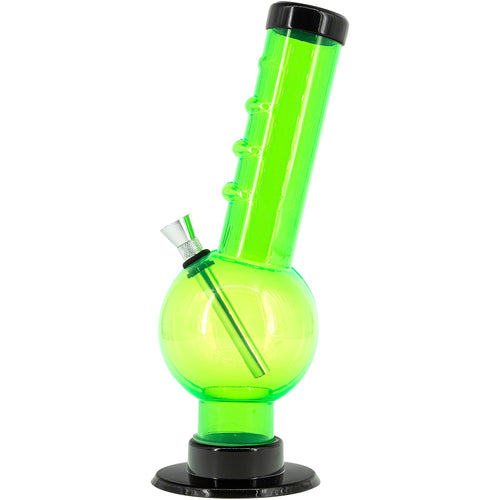 Acrylic Angled Neck Straight Tube Bubble Bong 9-12"