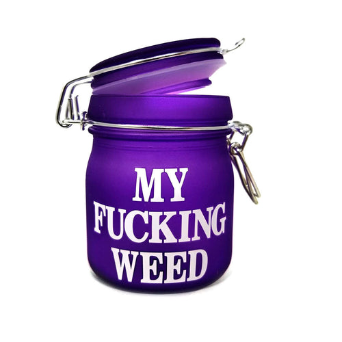 Clamp Lid Stash Jar - Bold Script Print | Ziggy's Miami