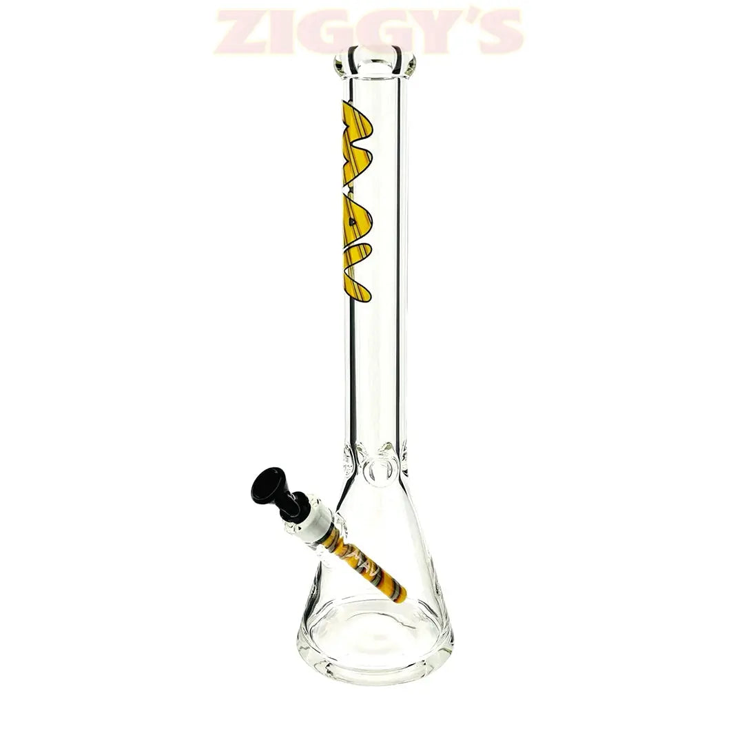 MAV Glass 18" Classic Wigwag Beaker Smoke Drop