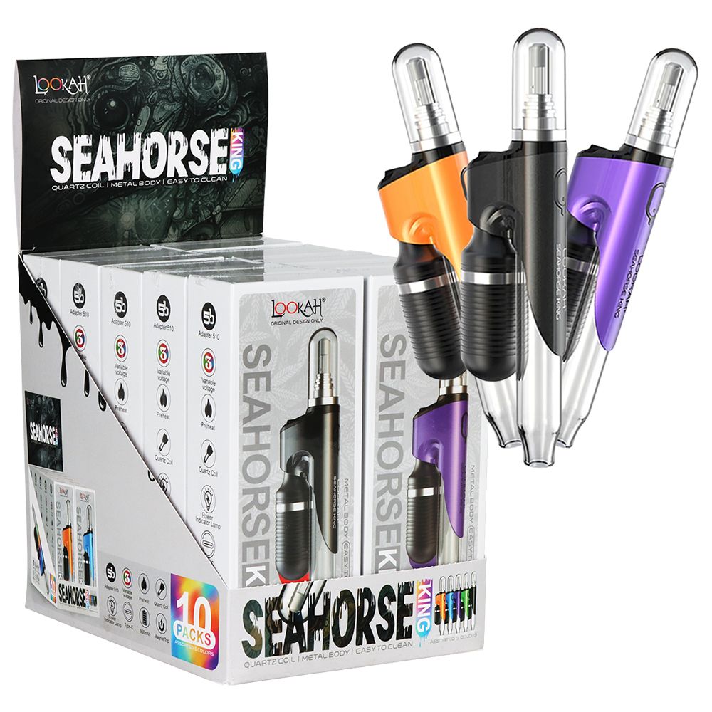 10ct Display - Lookah Seahorse King Electric Dab Pen - 950mAh / Assorted Colors | Ziggy's Miami