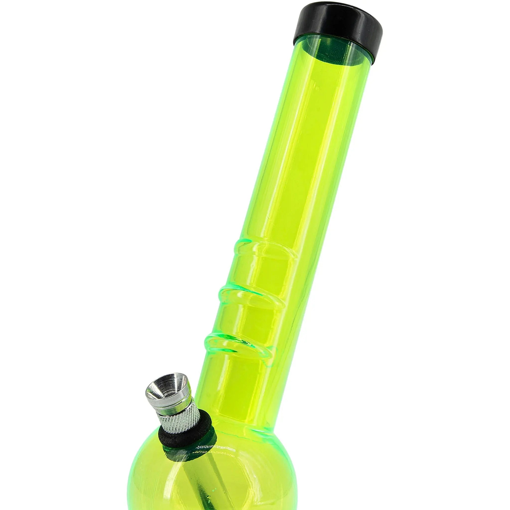 Acrylic Angled Neck Bubble Bong  8" - Multiple Colors Smoke Drop
