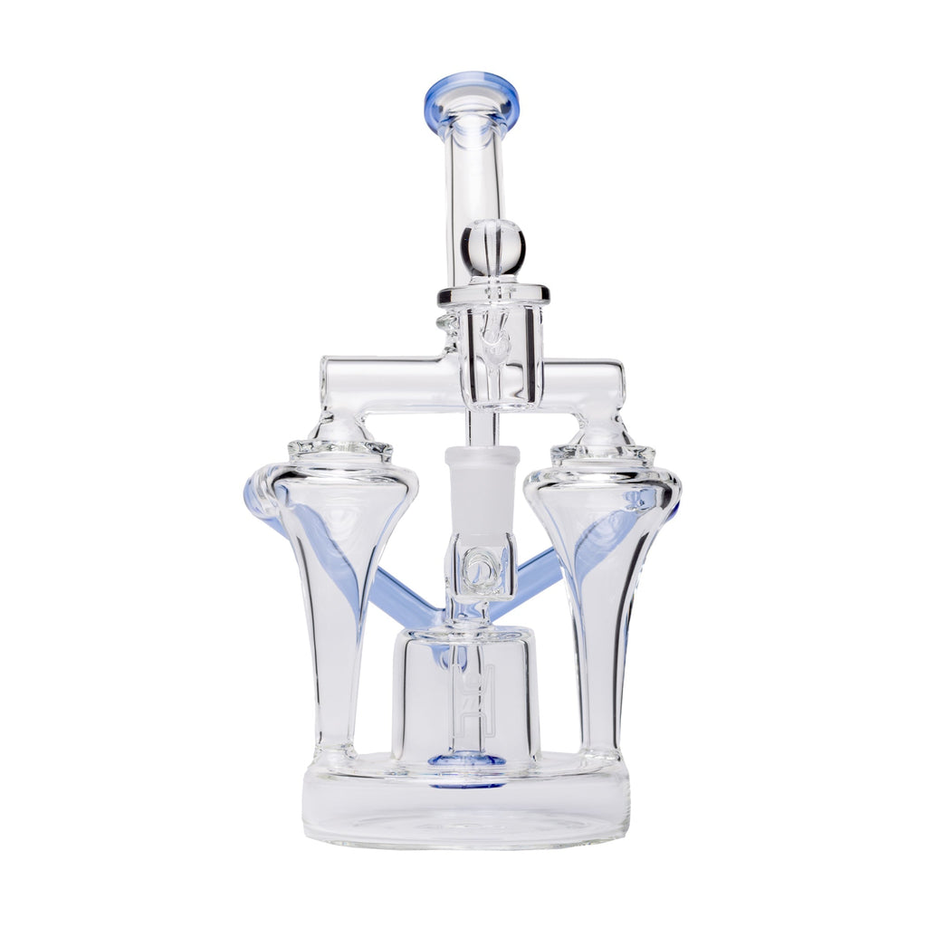Human Grade Dualing Recycler Glass Rig Water Pipe — view 7 | Ziggy's Miami