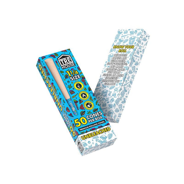 Pre Roll Cones - 50 Count - 1 1/4" - Unbleached