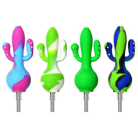 Cactus Silicone Dab Straw - 5.8" / Colors Vary | Ziggy's Miami