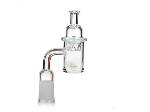 14mm Female Quartz Banger Nail w/ Helix Function Cap & Glow Terp Pearls | Ziggy's Miami