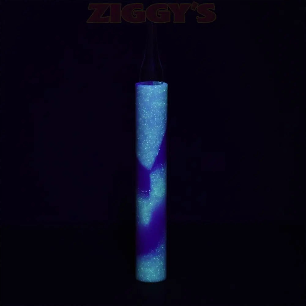 White Rhino Quartz Chillum to Straw - 5" / Glow in the Dark 25ct Ziggy's Miami